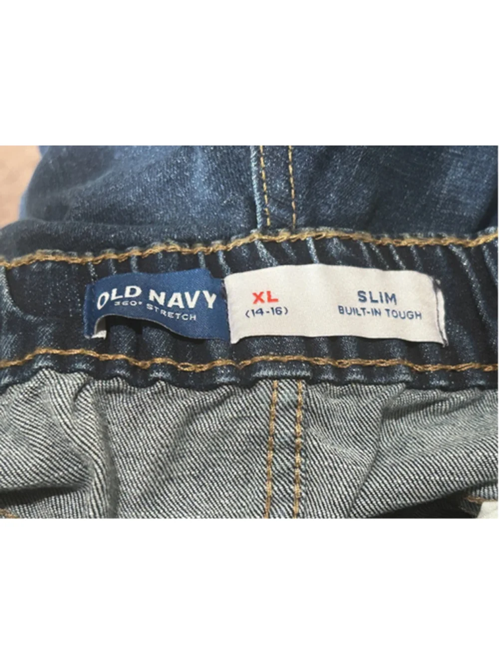 Old Navy Boys XL 14-16 Slim Built-In Tough Denim Shorts 360 Stretch New With